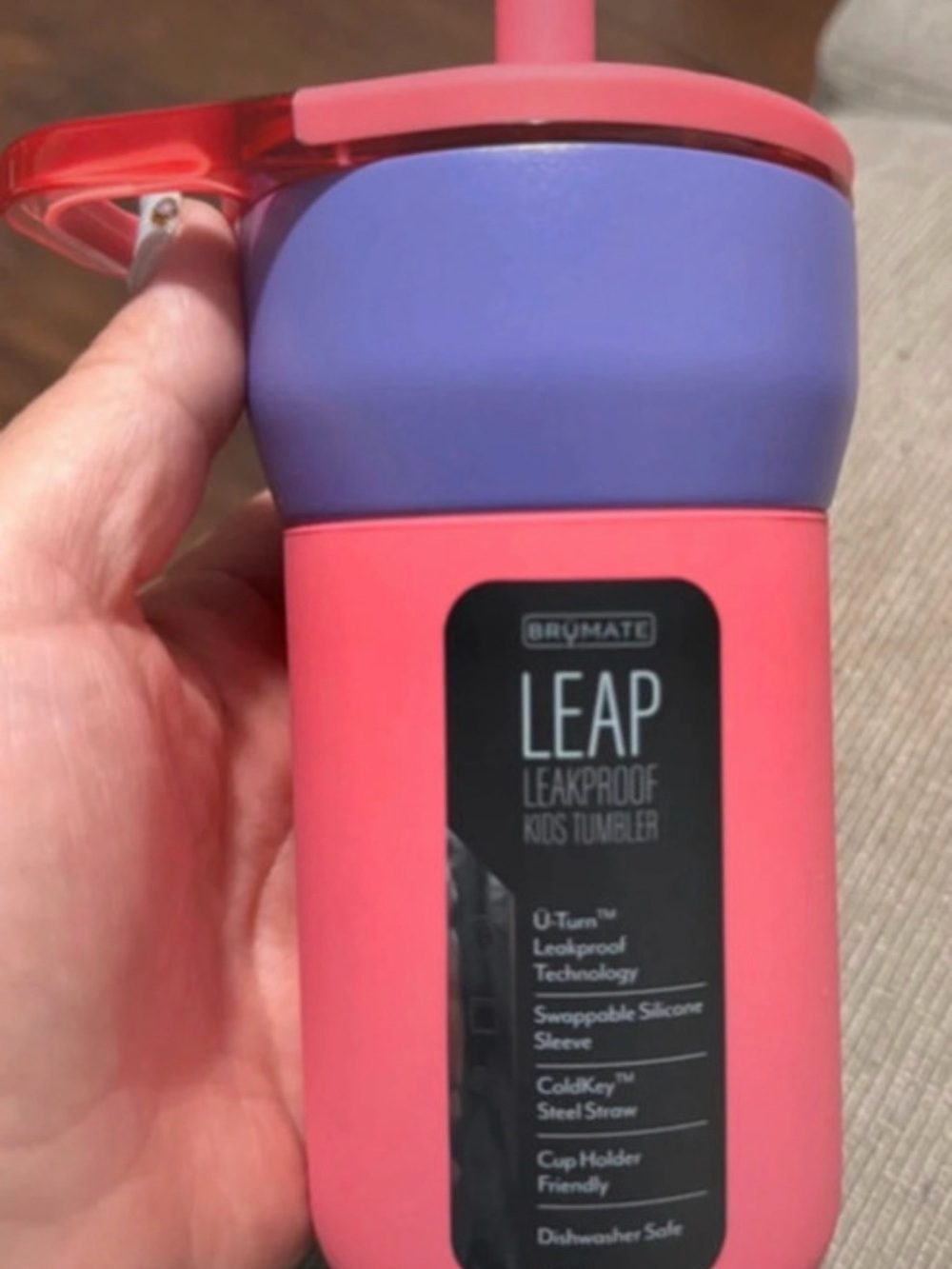 BRUMATE LEAP Kids Leakproof Tumbler in Pink & Purple